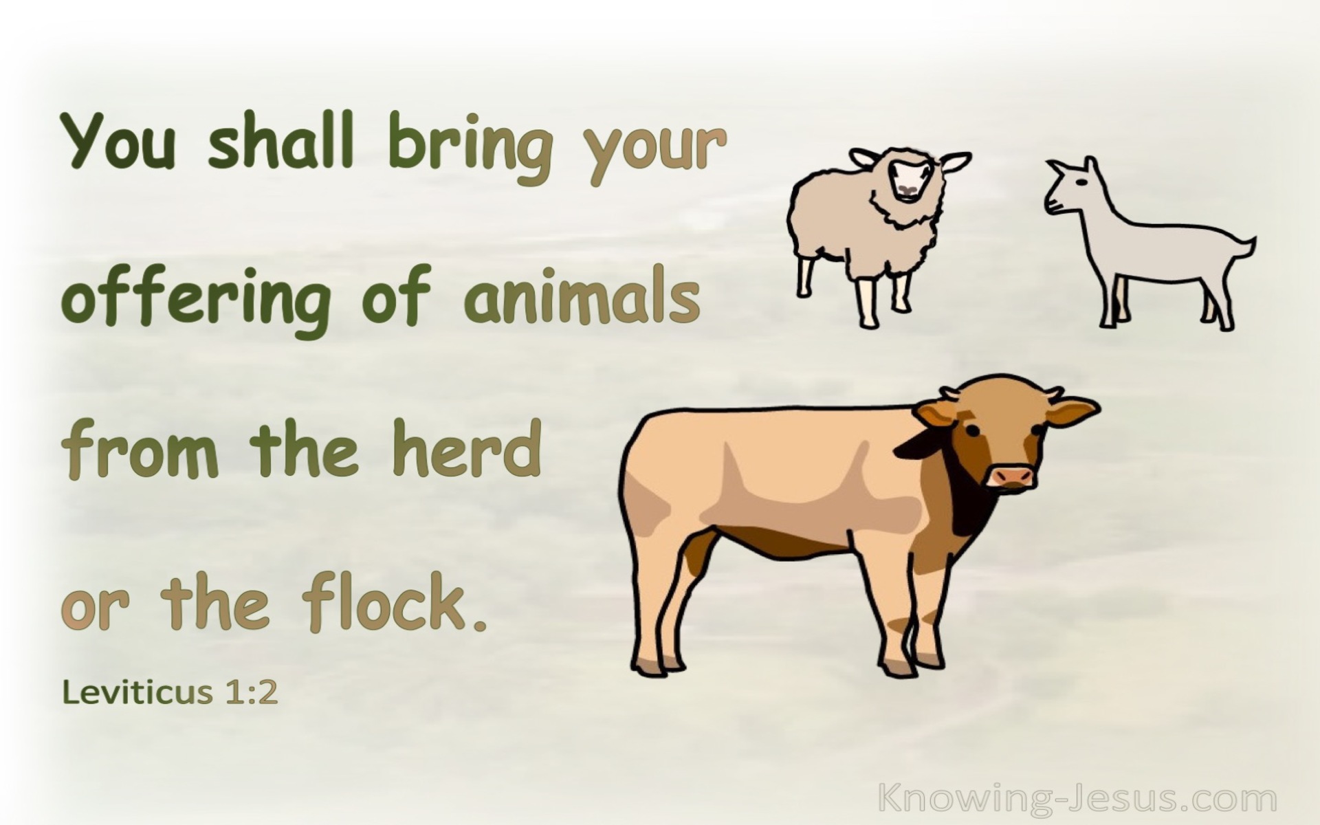Leviticus 1:2 Bring Your Offering Of Animals From The Herd Or The Flock (green)